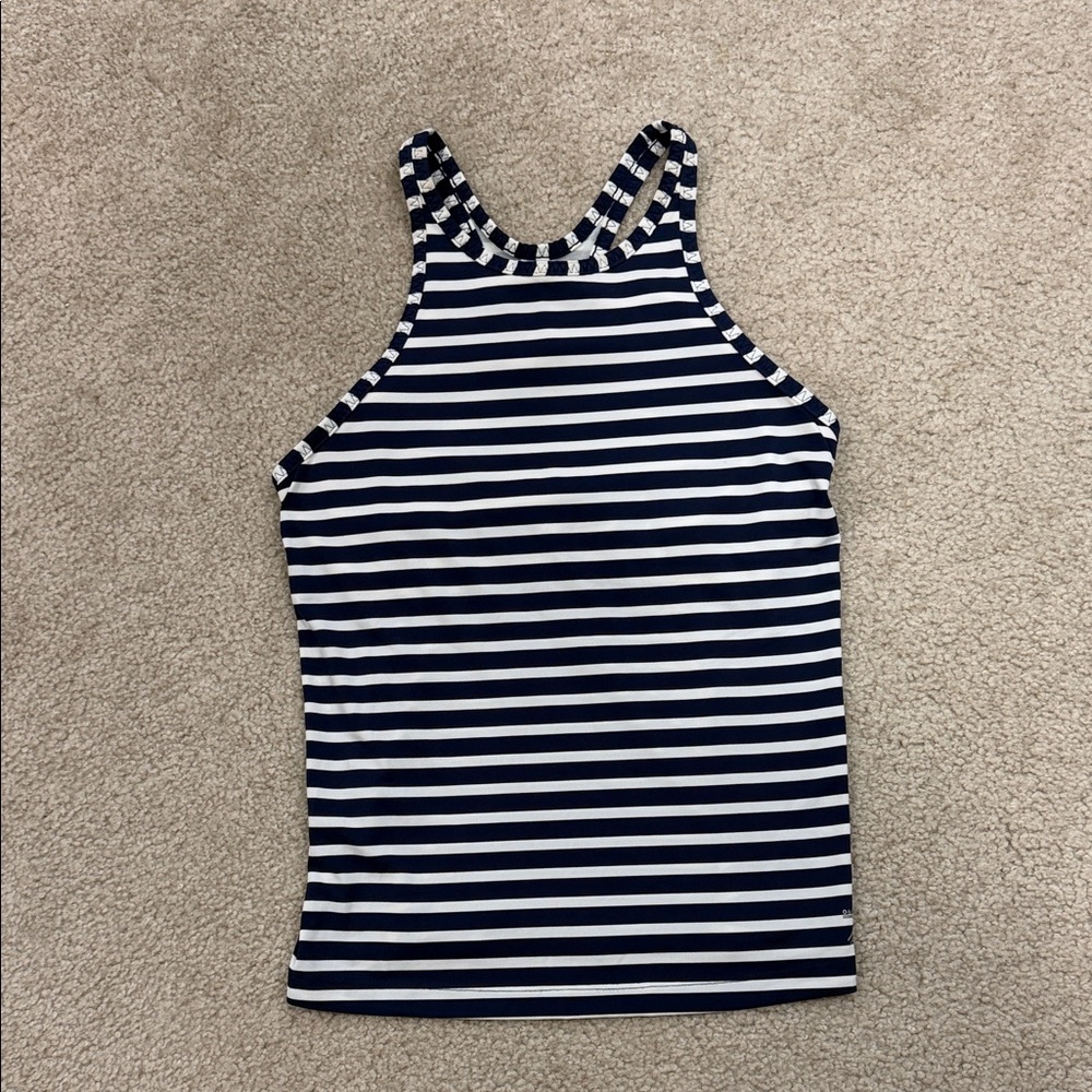 New Balance Navy and White Striped Tank Top